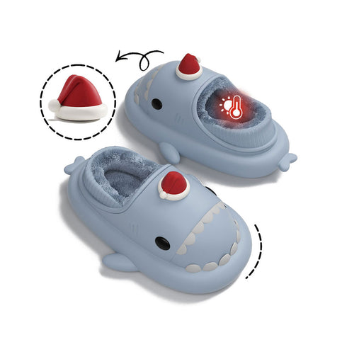 Sharkicks Basic - Winter Santa Heel-covered Shark Slippers